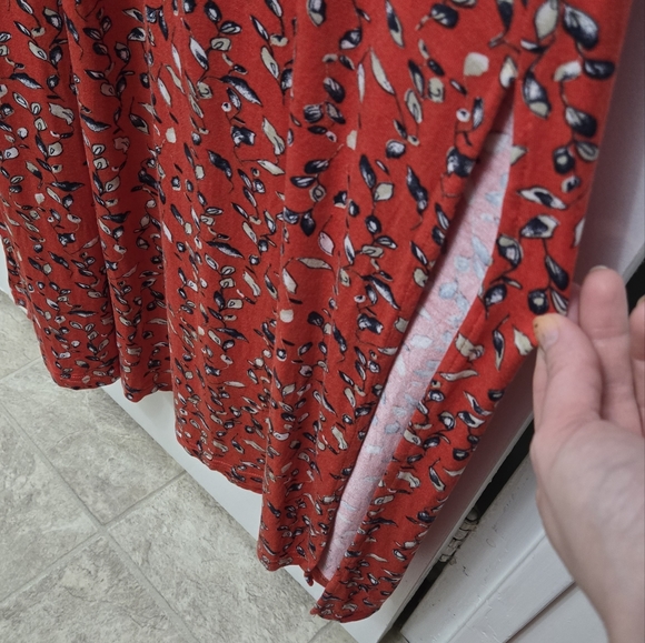 Lucky Brand Red Floral Maxi Dress Boho Dress Size S - Picture 11 of 12